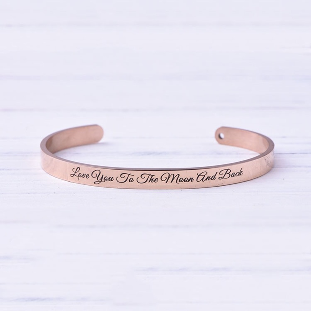 Love You To The Moon And Back Cuff Bracelet